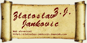 Zlatoslav Janković vizit kartica